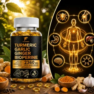 Turmeric Capsules, with Garlic, Ginger & Bioperine,